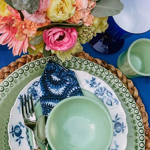 Blues and Greens Perfect for a Vintage Table